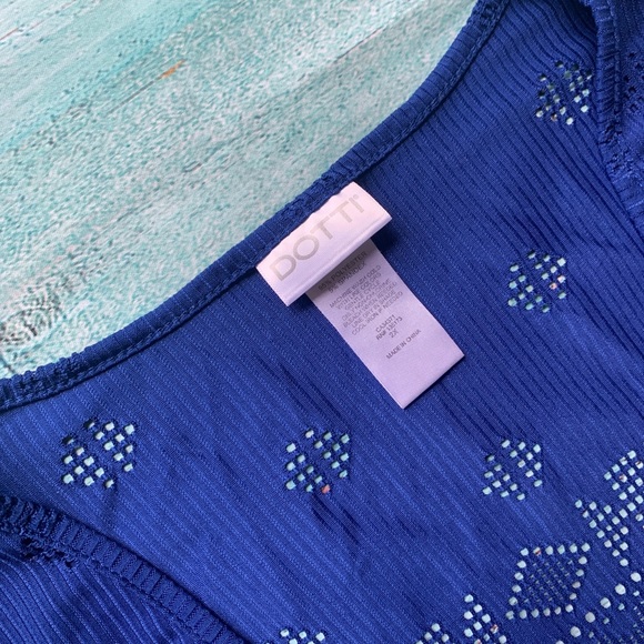 Dotti laser cut tunic blue beach cover up plus size 2X - Picture 4 of 5